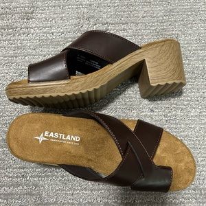 NIB brown heeled sandals